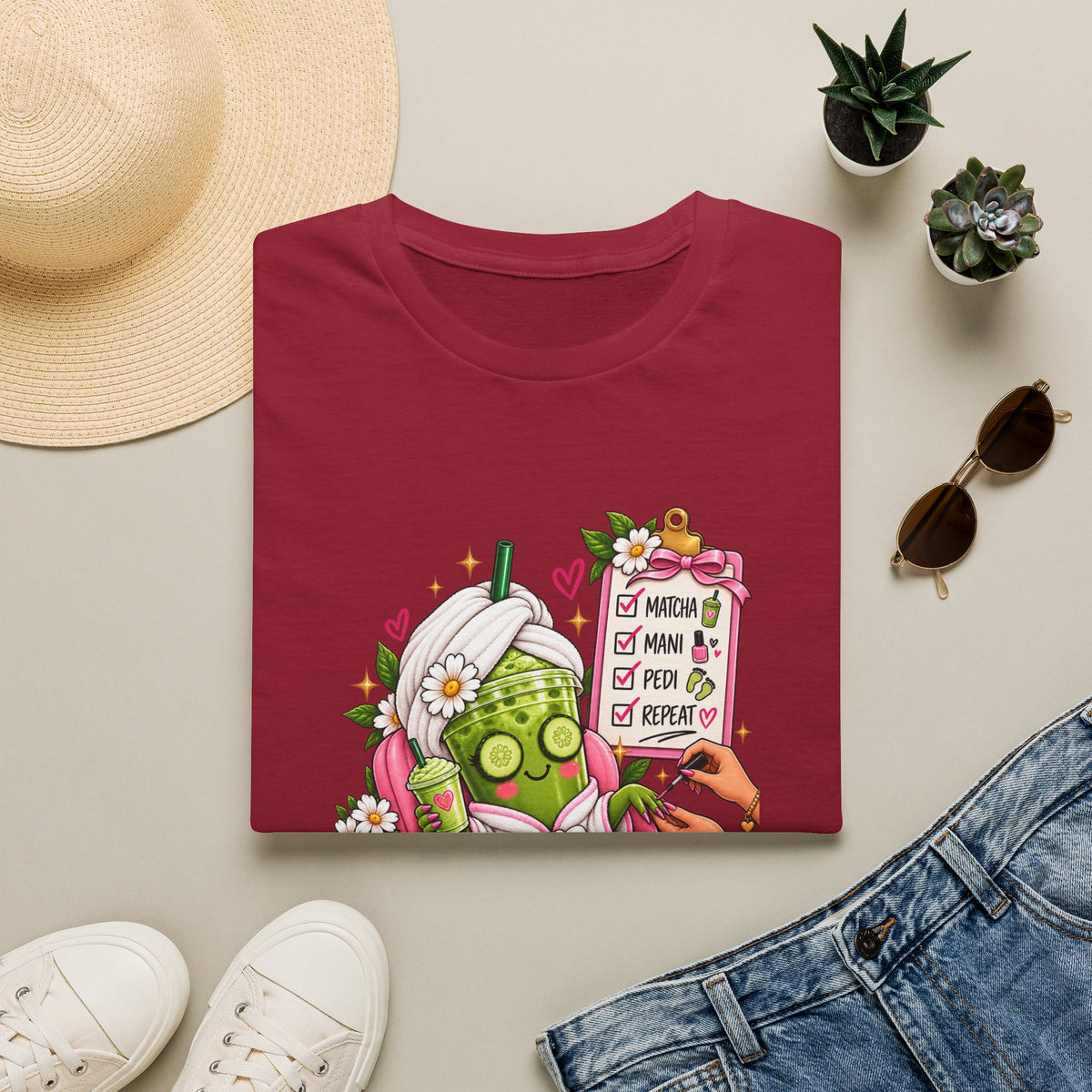 "Matcha, Mani, Pedi, Repeat" Relaxing Self-Care Tee