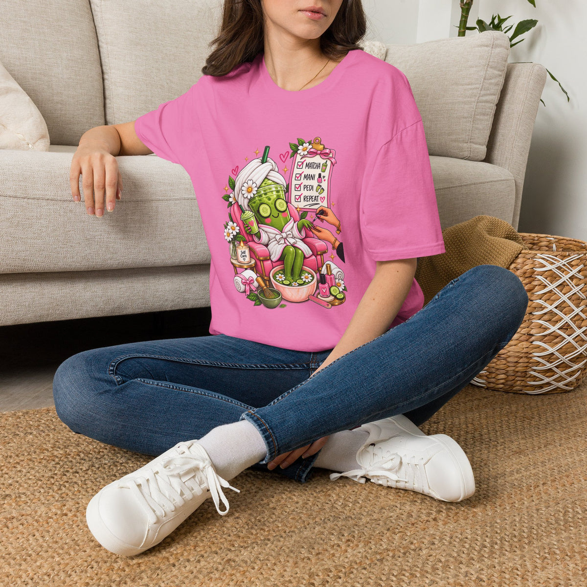 "Matcha, Mani, Pedi, Repeat" Relaxing Self-Care Tee