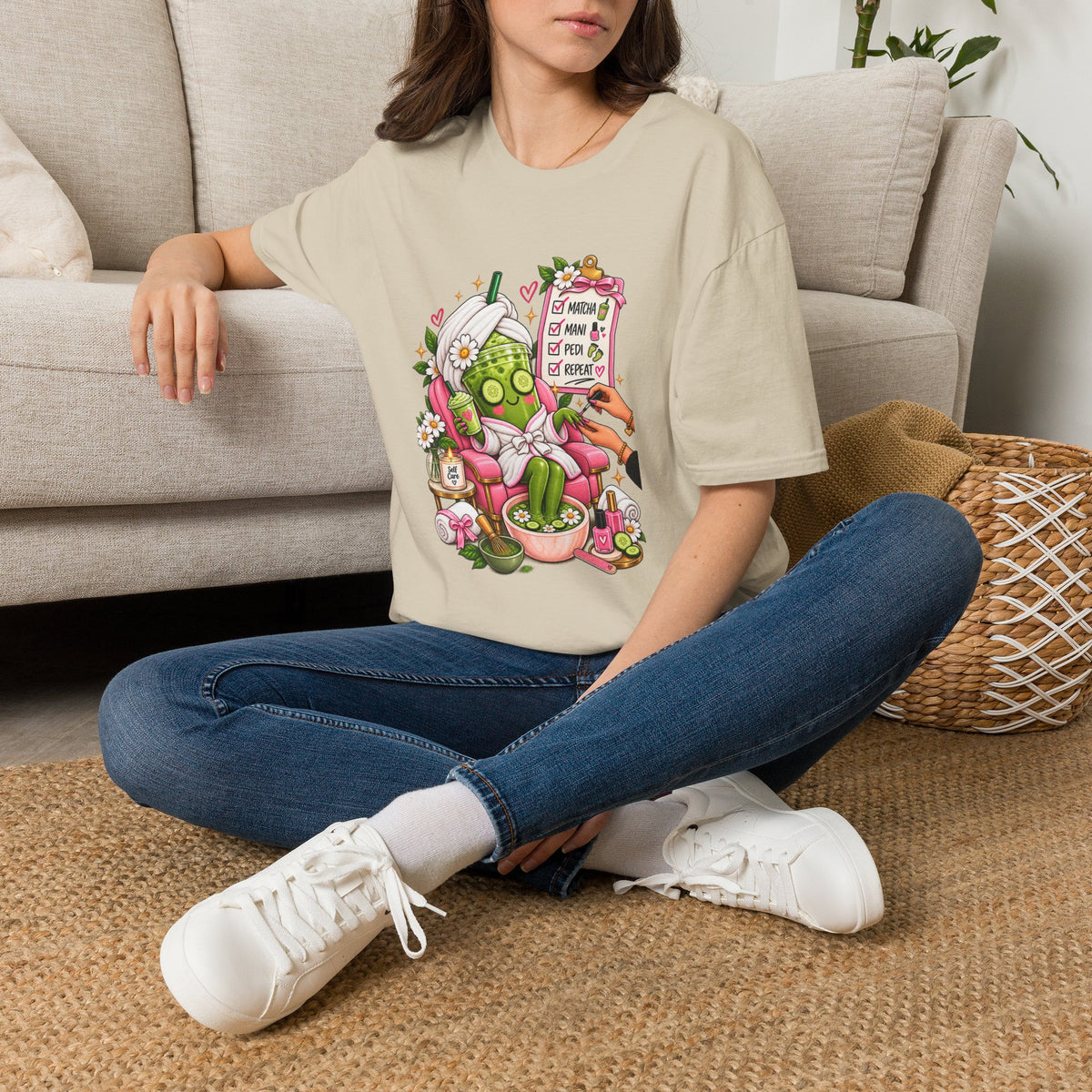 "Matcha, Mani, Pedi, Repeat" Relaxing Self-Care Tee