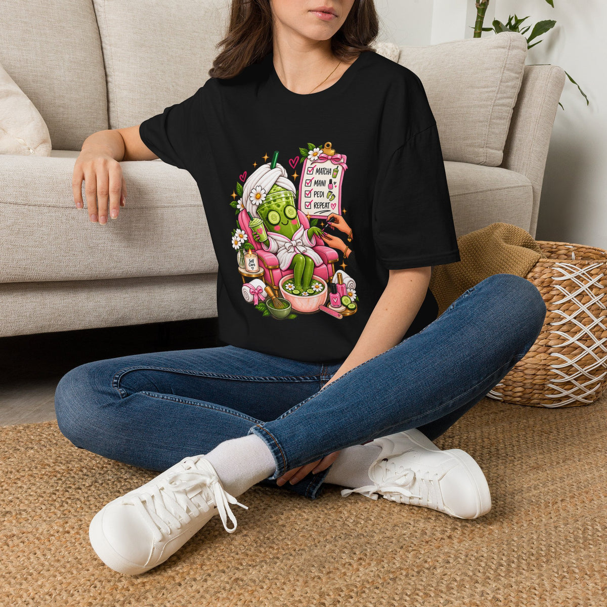 "Matcha, Mani, Pedi, Repeat" Relaxing Self-Care Tee