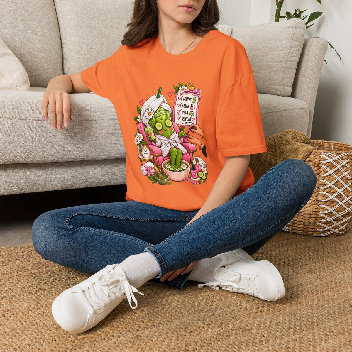 "Matcha, Mani, Pedi, Repeat" Relaxing Self-Care Tee