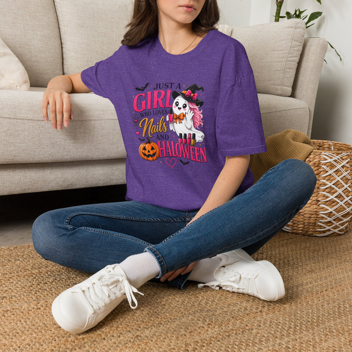 "Just a Girl Who Loves Nails and Halloween" Tee