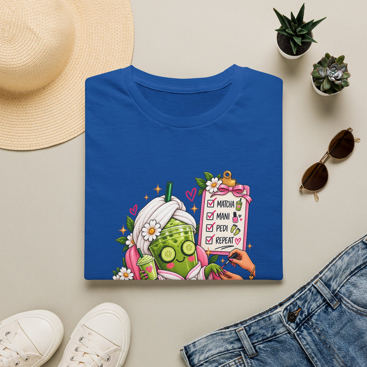 "Matcha, Mani, Pedi, Repeat" Relaxing Self-Care Tee