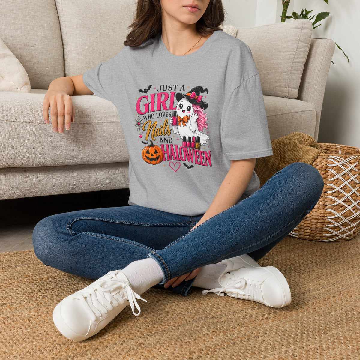 "Just a Girl Who Loves Nails and Halloween" Tee