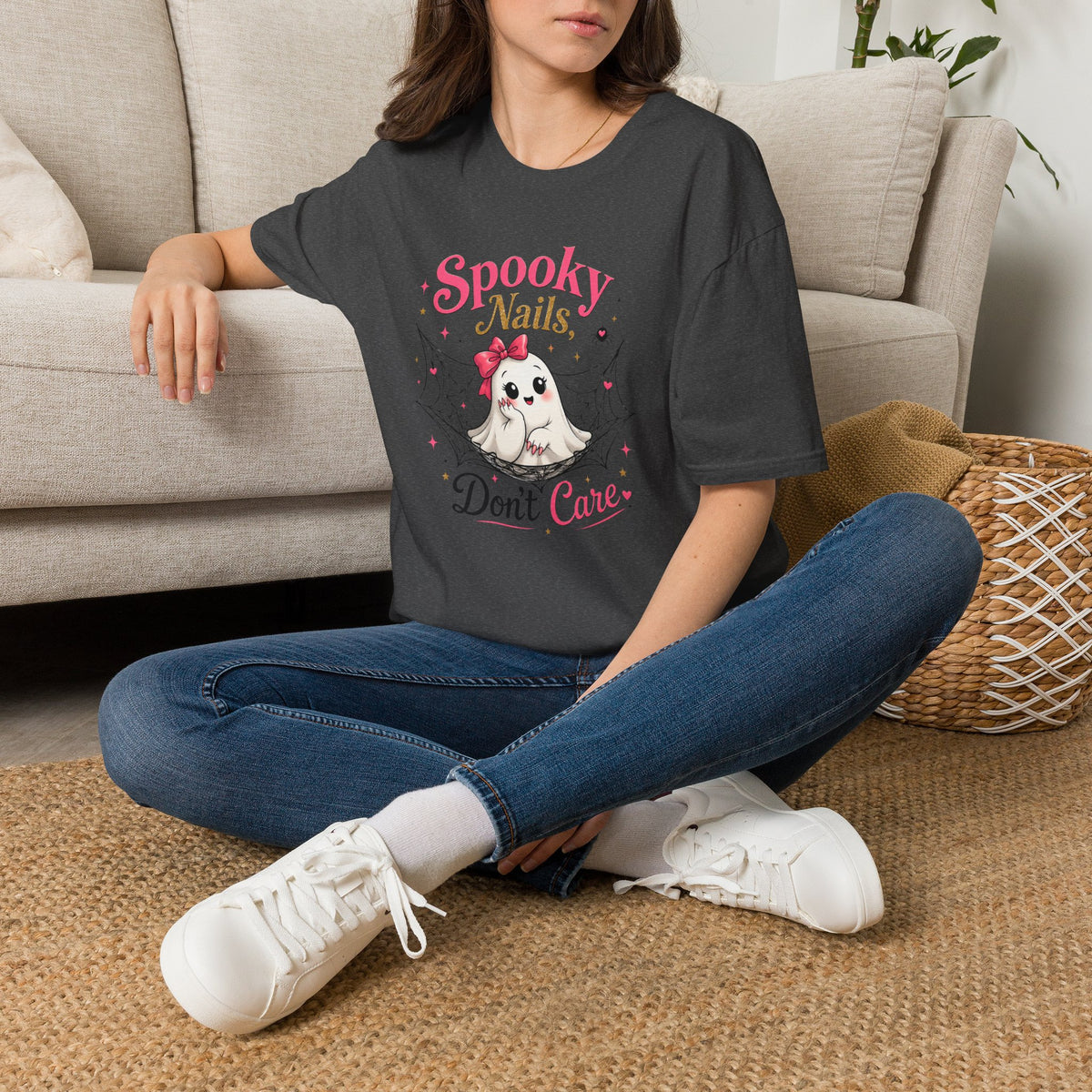 Spooky Nails Cute Ghost Tee