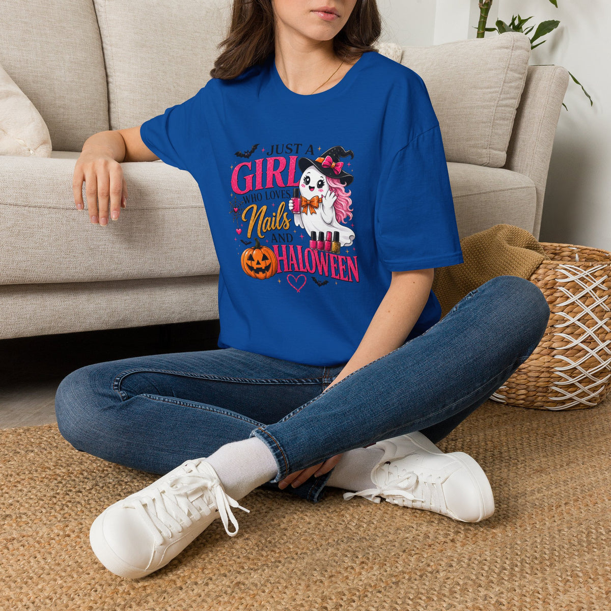 "Just a Girl Who Loves Nails and Halloween" Tee