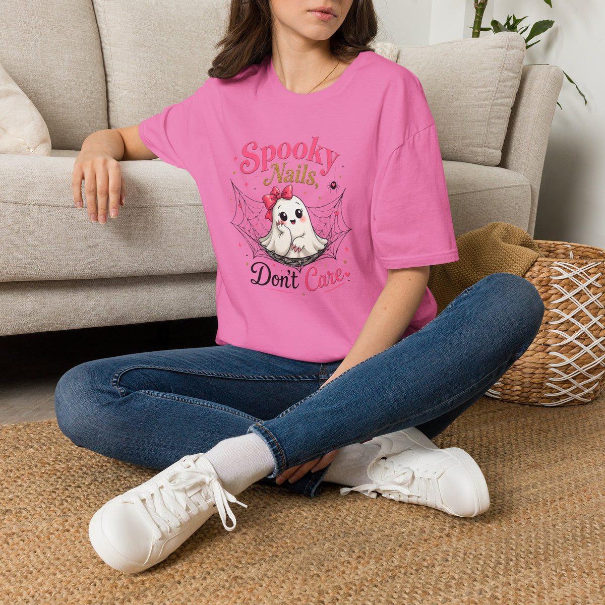 Spooky Nails Cute Ghost Tee