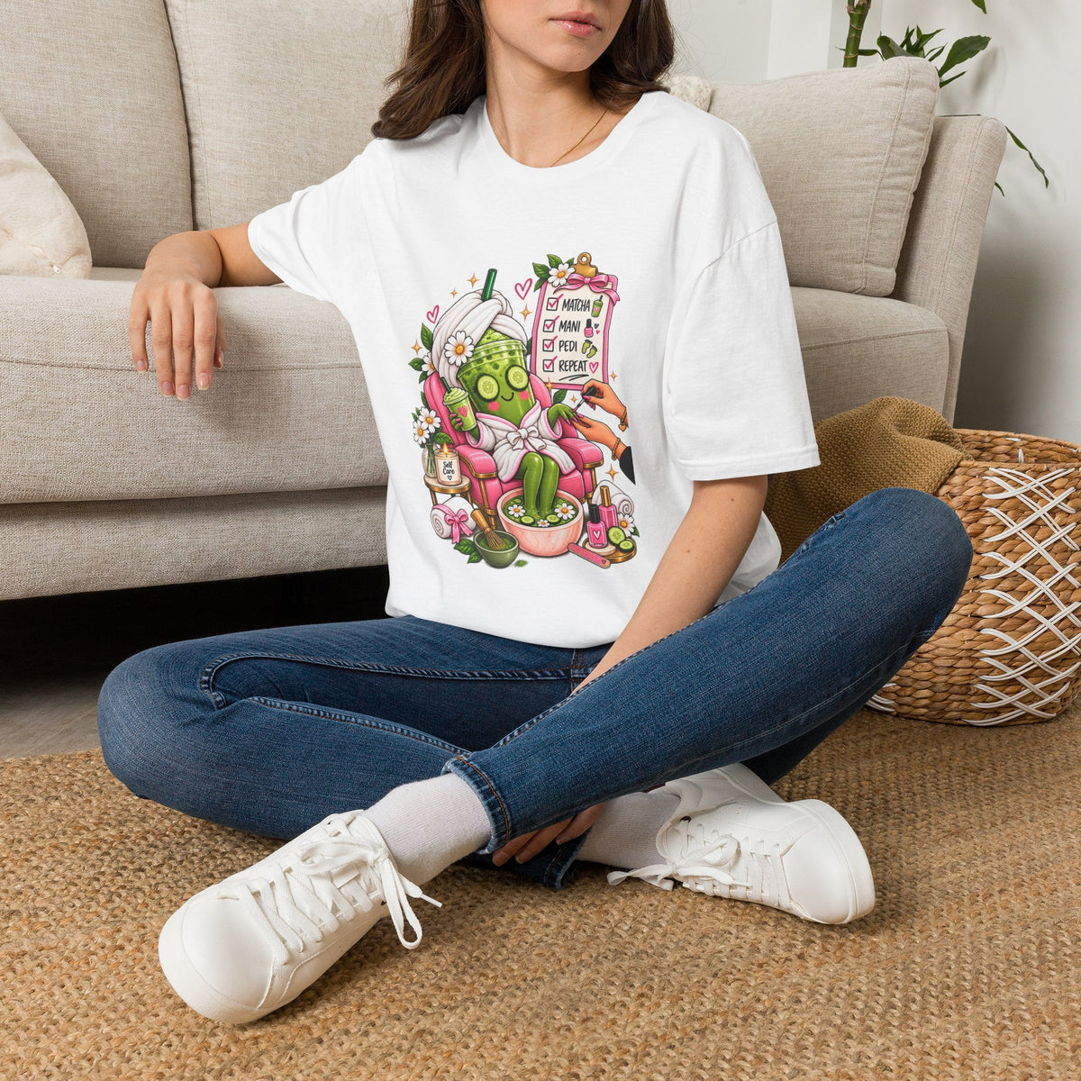 "Matcha, Mani, Pedi, Repeat" Relaxing Self-Care Tee
