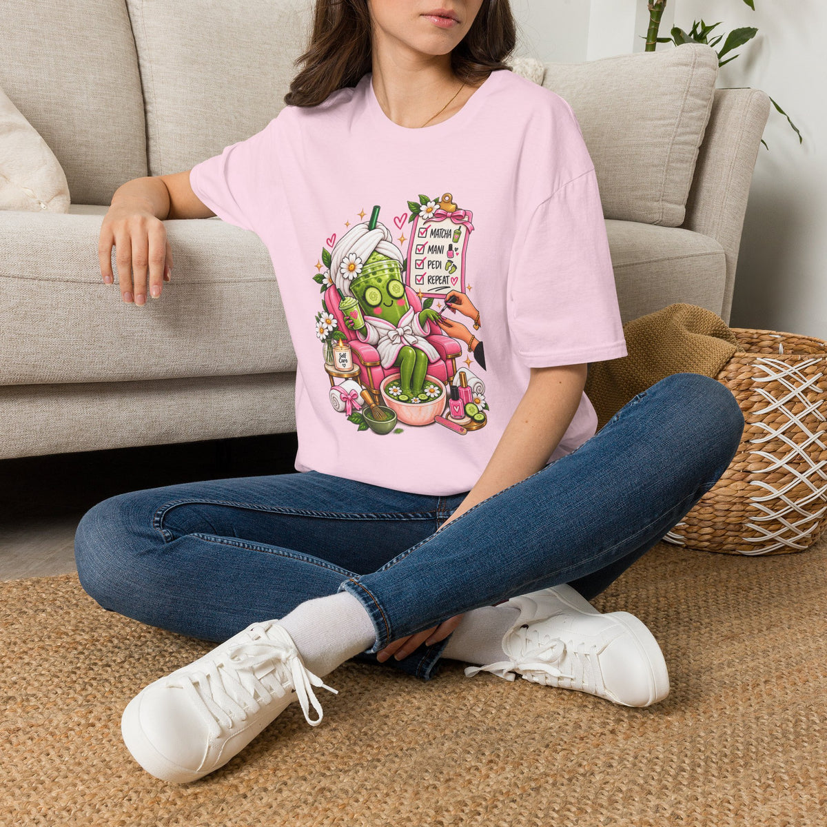"Matcha, Mani, Pedi, Repeat" Relaxing Self-Care Tee
