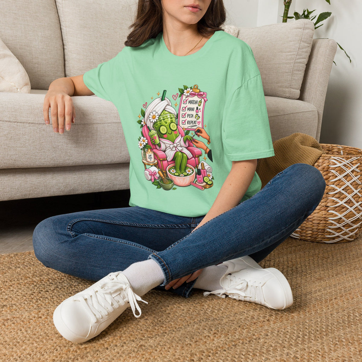 "Matcha, Mani, Pedi, Repeat" Relaxing Self-Care Tee