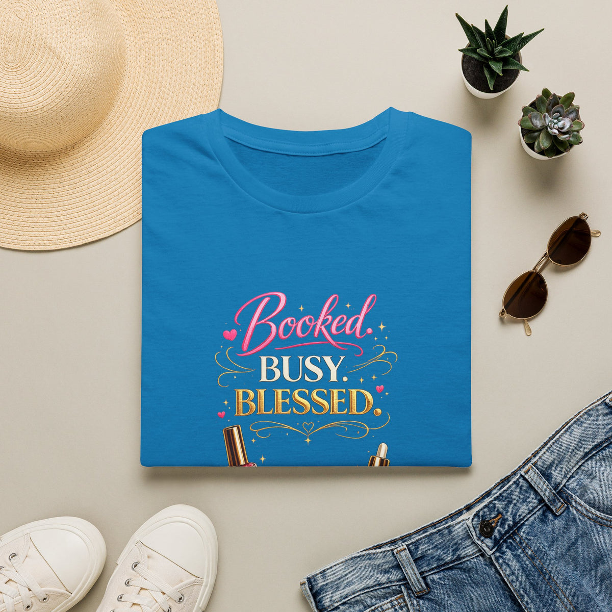 Booked Busy Blessed Tee
