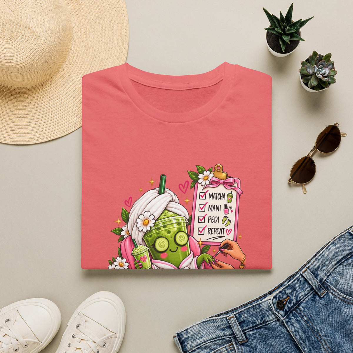 "Matcha, Mani, Pedi, Repeat" Relaxing Self-Care Tee