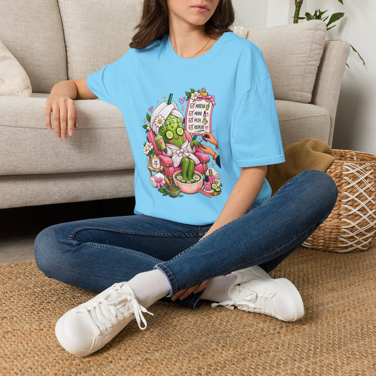 "Matcha, Mani, Pedi, Repeat" Relaxing Self-Care Tee