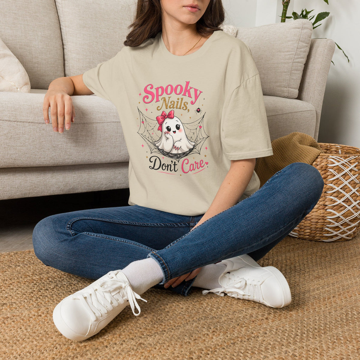 Spooky Nails Cute Ghost Tee