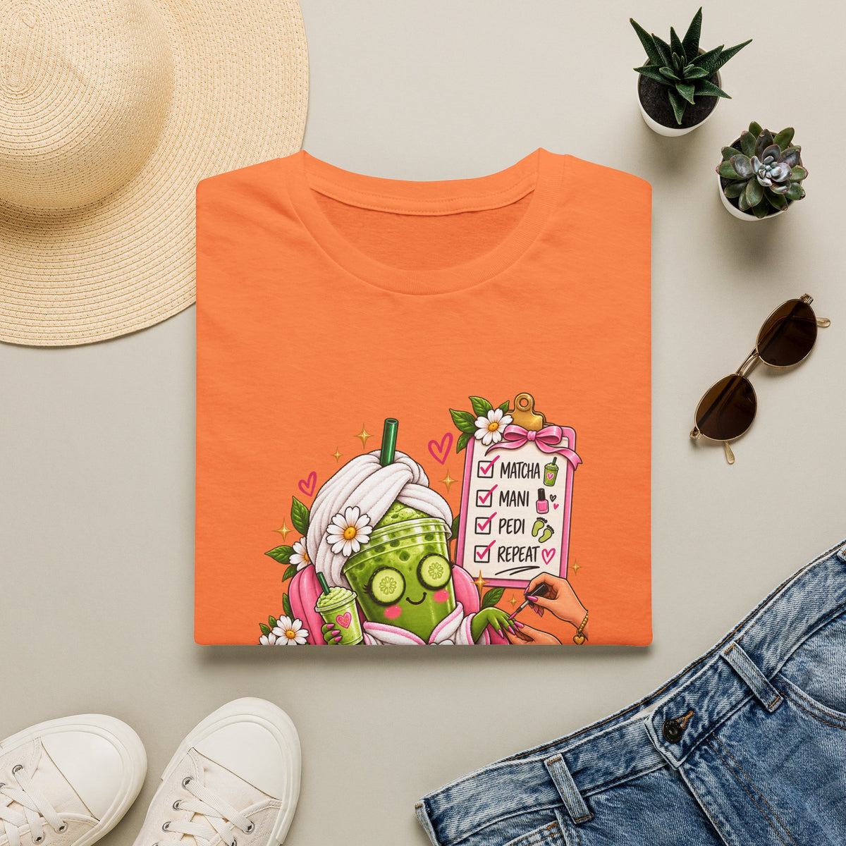 "Matcha, Mani, Pedi, Repeat" Relaxing Self-Care Tee